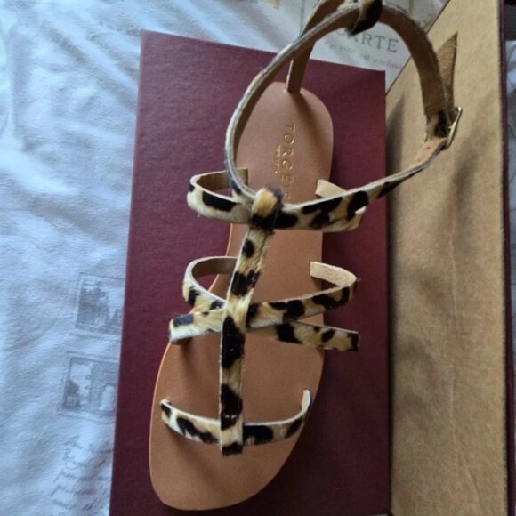 TORGEIS NEW YORK SYRENE leopard Syrene cage sandals size 6 NIB - Picture 2 of 5